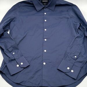 Bonobos Shirt Button‎ Down Long Sleeve Navy Blue Standard Fit Mens Size Medium